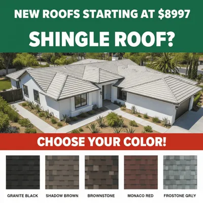 New roofs starting at $8997 - Shingle Roof?